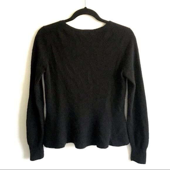 WHITE + WARREN Cashmere Peplum Flare Sweater Black S - Picture 4 of 6